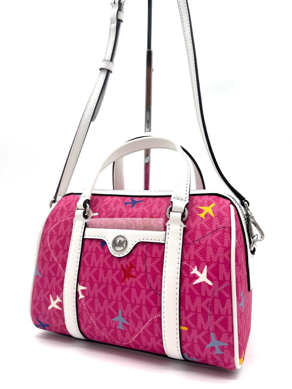 Michael Kors Small Travel Duffle Xbody Bag Dragon Fruit Multi